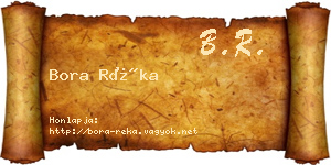 Bora Réka névjegykártya