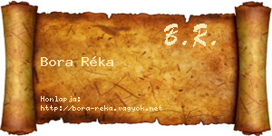 Bora Réka névjegykártya
